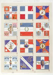 Banderas de los diversos Distritos de París